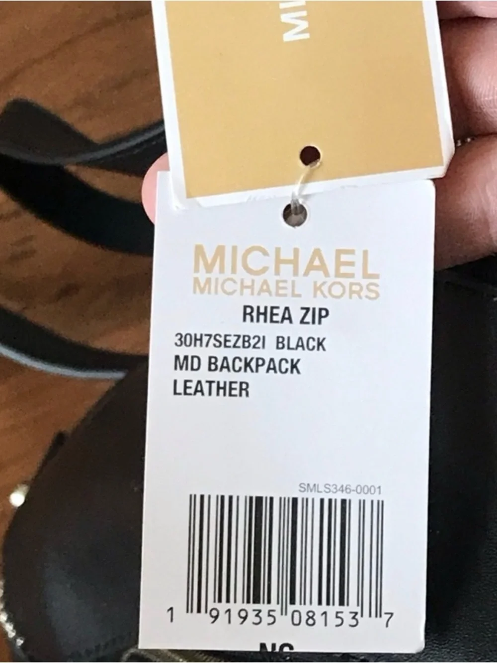 Michael Kors Black Leather Star-Studded Backpack - Picture 11 of 12